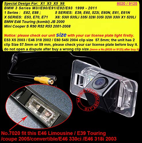 Waterproof Backup Camera Color Car Rear View Camera 170 Degree Viewing Angle License Plate Night Vision for e46 e39 E90 E60 e53 e70 X1 X3 X5 X6 M3 530i 535li 520i