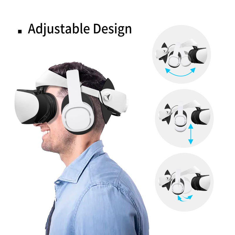 Globular Cluster PH2 Stereo VR Headphones for PS VR 2 | Clip On Design Easy to Install/Remove,Looks Tidy with Cable Router, More Comfortable Than in-Ear Buds,75x90mm Earmuffs,White