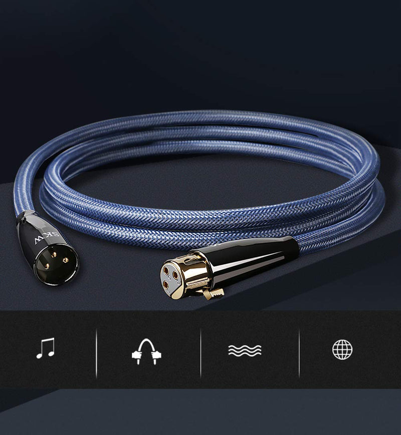 SKW Single OFC Balanced XLR Male to XLR Female 3 PIN Microphone Cable (3.2ft, 1M) 3.2ft (1m)