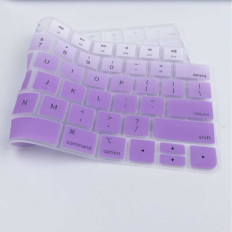 Keyboard Cover for Apple iMac 24 Inch Magic Keyboard Cover with Touch ID, Thinnest Keyboard Skin for 2022 2021 iMac 24 Model A2449 A2450, iMac Magic M1 Chip Keyboard Accessories-Glpurple Gradualpurple