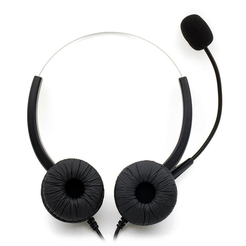 TelPal Corded Hands-Free Call Center Noise Cancelling Binaural USB Headset Headphones with Mic/Microphone - Cord with USB Plug, Volume Control- for Computer/PC/Laptop Use Only UH500D
