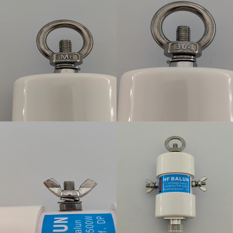 Shortwave Radio Balun Antenna 1:1 Balun Voltage 1-50MHz 500Watt Balun Ham Antenna with UHF Female (SO-239) Connector (DIY Waterproof Antenna)