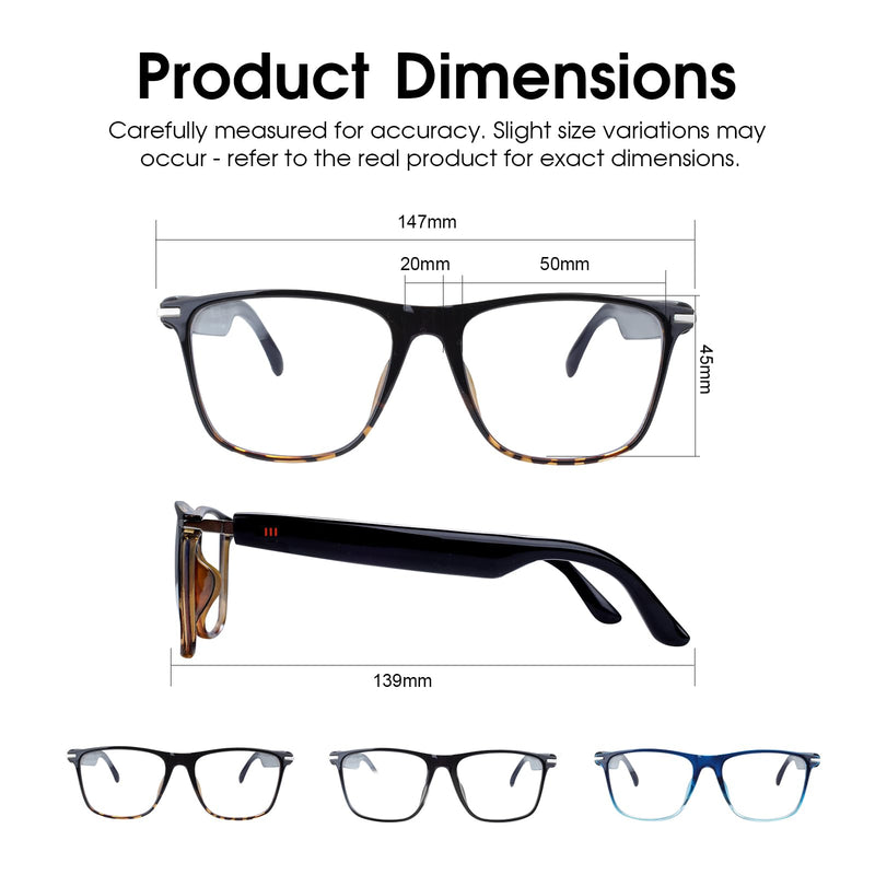 AI Smart Glasses for Men & Women, Bluetooth Smart Glasses with 165+ Languages, Photochromic Lenses, AI Assistant, Touch Control & IPX5 Water-Resistant for Travel & Work(Blue) Blue-AI