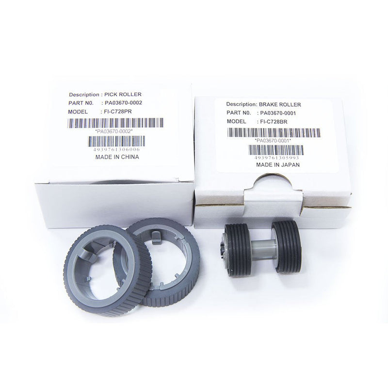YANZEO PA03670-0001 PA03670-0002 Scanner Brake and Pick Roller Set For Fi-7160 Fi-7180 Fi-7260 Fi-7280 With Clean Wipe