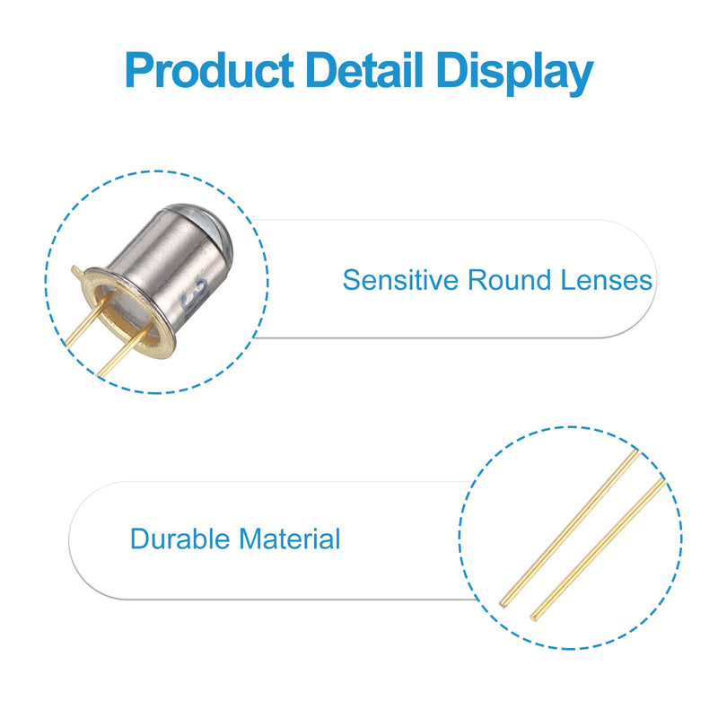 PATIKIL 5mm Photodiode, 4 Pack Photo Transistors Photodiodes Light Sensitive Diode Sensors Round Lens for Electronic Project