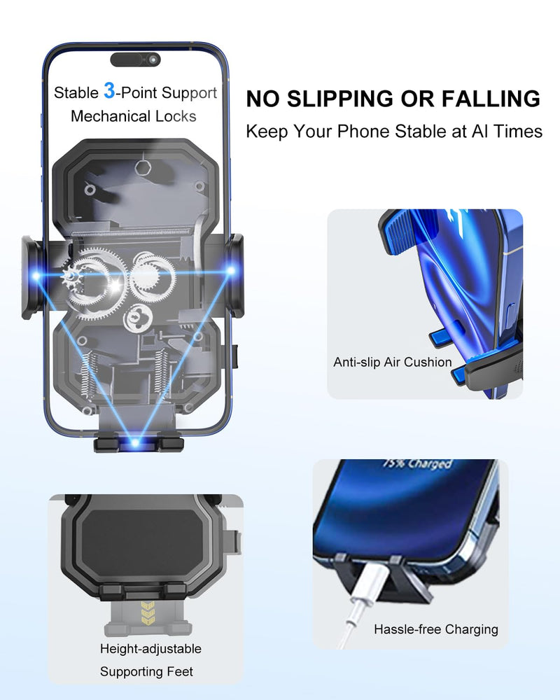 A Pillar Grab Handle Phone Mount for Car/Truck [Shockproof Metal Arm] Universal Phone Clip Phone Holders for Your Car, Truck, Pickup, SUV, Van, Excavator, Front Loader, Fit for iPhone 16 15