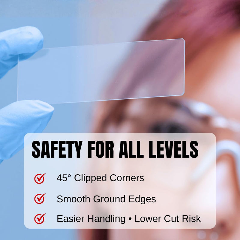 [AUSTRALIA] - ZEEGOO Microscope Slides and Covers, Pre-Cleaned Optical Glass, High Light Transmittance, 100 Slides + 200 Coverslips, Ground Edges & 45° Corners, Fits Most Microscopes, Classroom, Lab & Home Use 300 