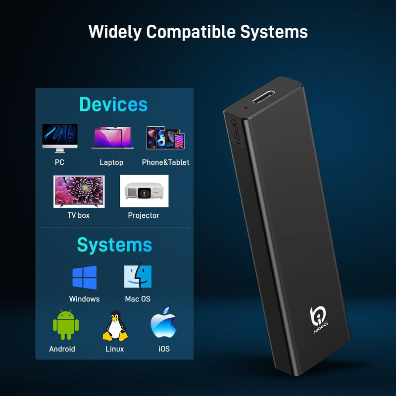 M.2 NVMe SSD Enclosure, Tool-Free Installation and SSD Enclosure with Cooling Fan, Tool-Free Installation,Full Aluminum Alloy, Sandwich Style Design
