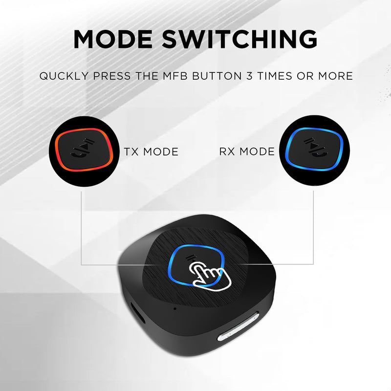 Bluetooth 5.3 Transmitter Receiver, Bluetooth AUX Adapter for Car, 2-in-1 Wireless Audio Adapter for TV/Home Stereo/Headphones/Speakers, with 3.5 mm AUX Input/Output Transceiver