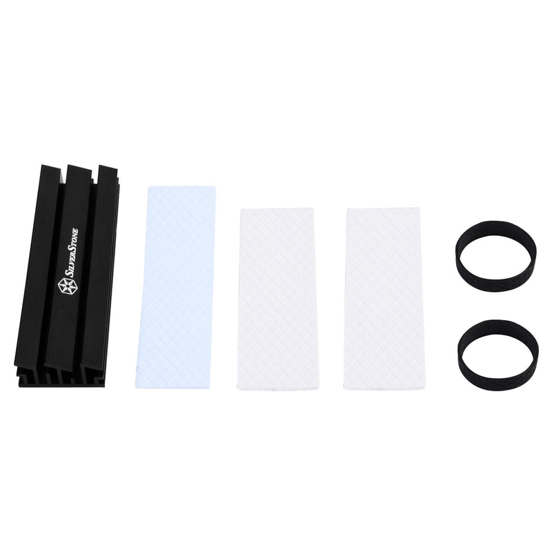 SilverStone Technology Aluminum Alloy Heatsink with Multiple Thermal Pads for PCIE NVME M.2 or SATA M.2 TP02-M2