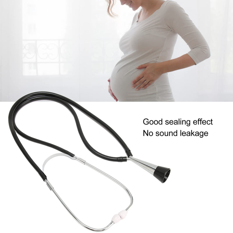 Fetal Stethoscope for Baby Heartbeat Detection, Soft Fetal Monitoring Heart Stethoscope Made of Aluminium Alloy, Black for Pregnant Women