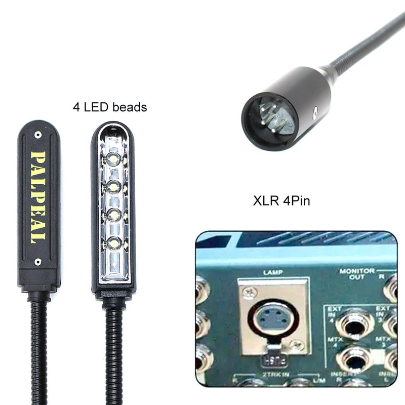 22 inch LED Mixer gooseneck lamp for Light Control Equipment,DJ Mixer gooseneck Light for Yamaha BEHRINGER, Flexible gooseneck,XLR 4 Pin Port (Straight Plug) 22 Inch Straight Plug Light