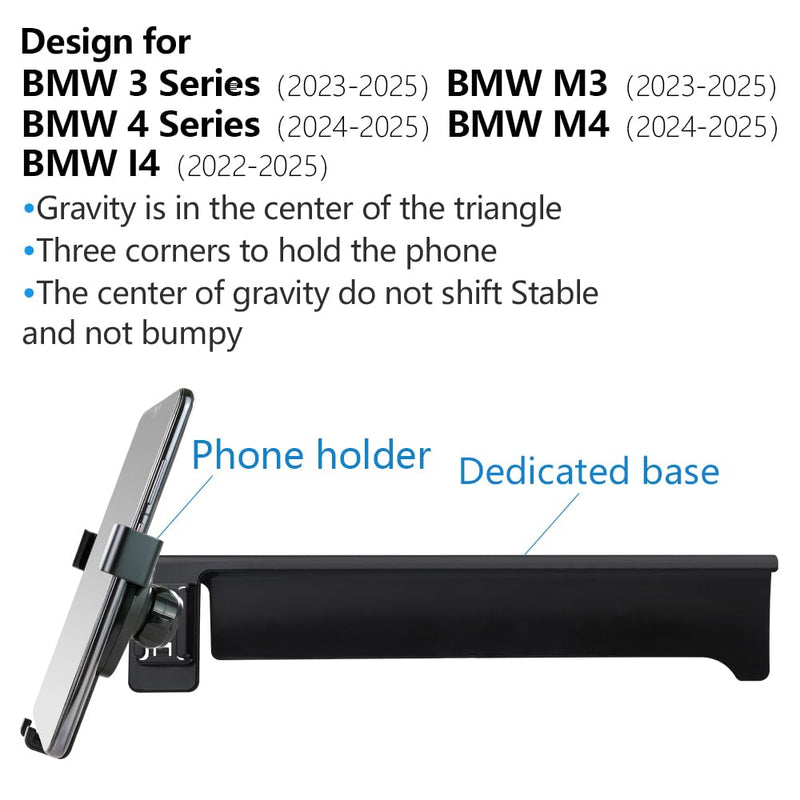 Car Phone Holder For BMW 3 Series M3 2023 2024 2025 2026 , 4 Series M4 2024-2026，I4 2022 -2026 Auto Accessories Navigation Bracket Interior Screen Decoration dash board Mobile Cell Phone Mount case