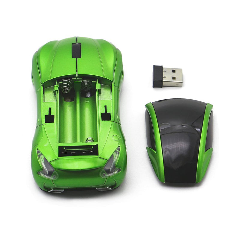 MGbeauty Sports Car Mouse Wireless Mouse Computer Mice Laptop Optical Gaming Mouse Red (Green) Green
