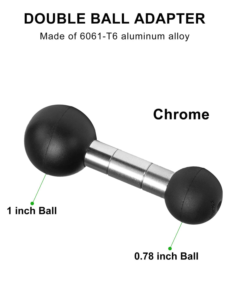 FANAUE Aluminum 25mm Ball to 20 mm Ball Adapter for Industry Standard Dual Ball Socket mounting arms Compatible with RAM Mounts B Size 1 inch Ball and Other GPS Devices with 20 mm Balls