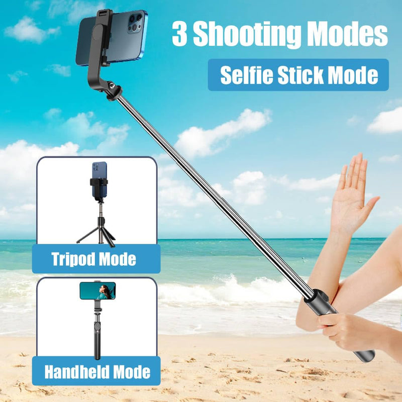 Selfie Stick, 40"" Selfie Stick Tripod with Remote All in one Portable Phone Tripod Stand Compatible for iPhone and Android Cell Phone, Black