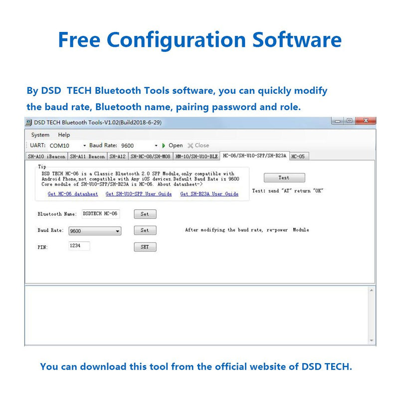 DSD TECH SH-B23A Bluetooth 2.0 to RS232 Serial Adapter with DB9 Converter