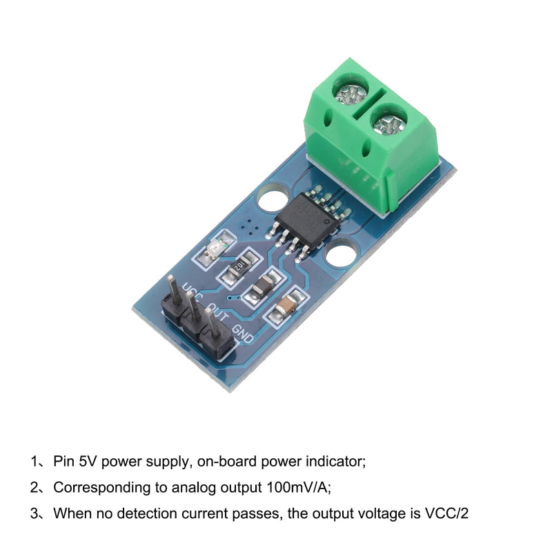 QUARKZMAN 3pcs ACS712 Current Sensor Module 5A Range Hall Effect Current Sensor Current Measurement AC/DC for Current Detection