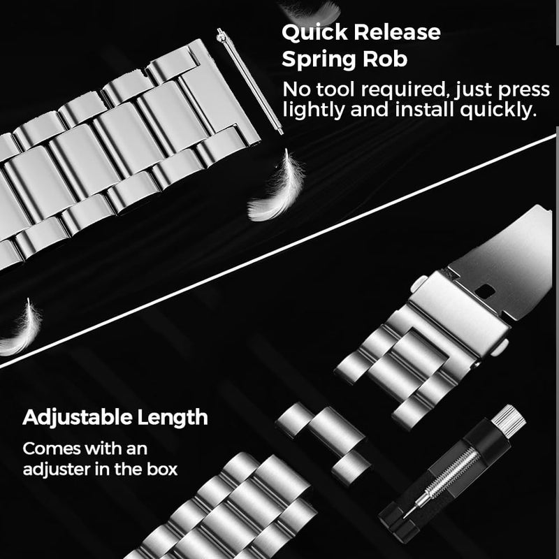 Titanium Band for garmin venus X1, 24mm Quick Release Metal Watchband with Integrated Buckle Strap Replacement for Garmin Watch venu X1 black