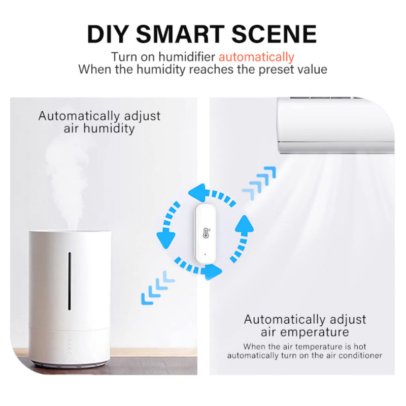 Tuya Zigbee Home Hygrometer Thermometer Sensor WiFi Temperature Humidity Sensor with Wireless Smart Temperature Humidity Detector 1 Zigbee (Need zigbee gateway)