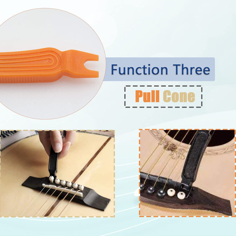 [AUSTRALIA] - 3Pcs Guitar String Cutter and Winder Tool, Acoustic Guitar Bridge Pin Remover Puller, 3-In-1 Guitar String Replace Tool for Guitar Mandolin Banjo orange 