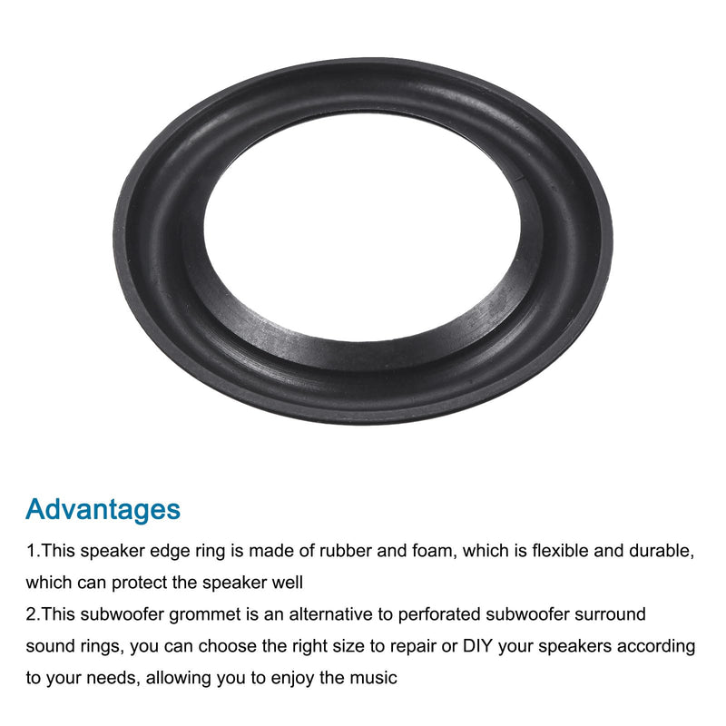 MECCANIXITY Rubber Speaker Foam Edge Surround Rings 2.25 Inch 33mm x 53mm Perforated Subwoofer Rings Replacement Parts for Speaker Repair or DIY Black 4 Pcs