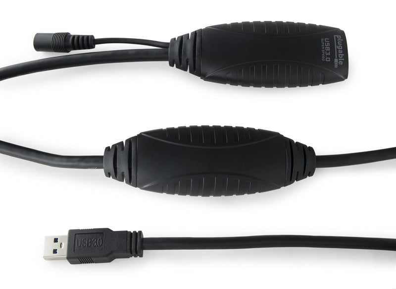 Plugable 10 Meter (32 Foot) USB 3.0 Active Extension Cable with AC Power Adapter and Back-Voltage Protection