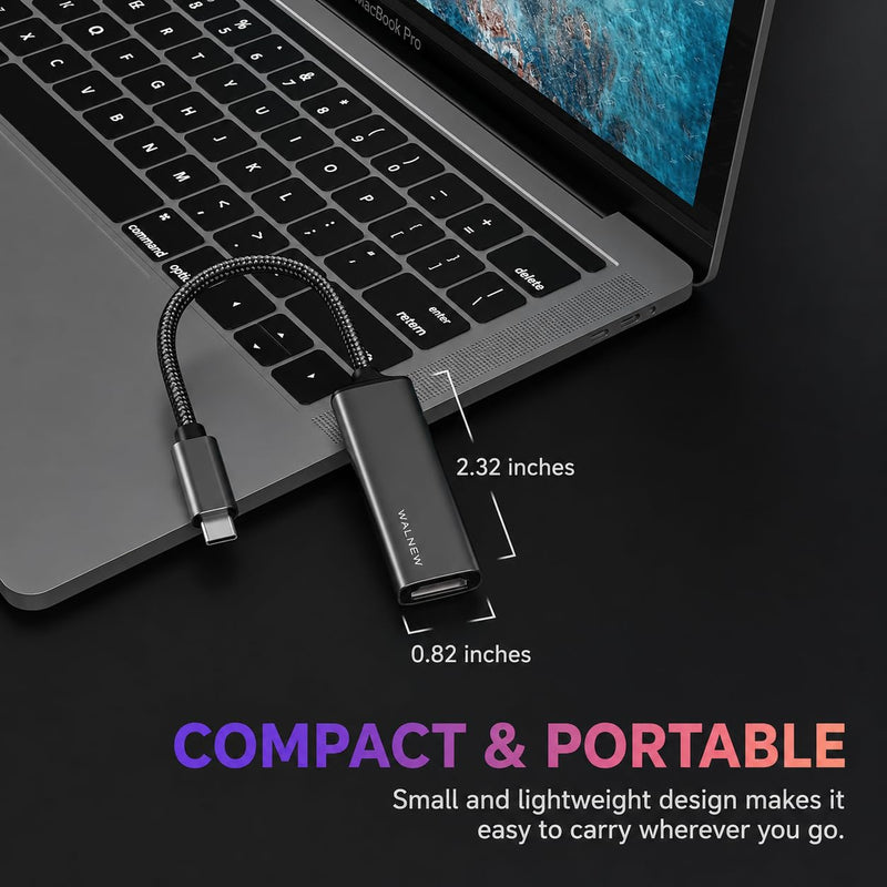 WALNEW USB-C to HDMI Adapter 4K 30Hz, Thunderbolt 3 Monitor Converter | Type-C to HDMI for Mac, MacBook, iPad Pro/Air, Samsung Galaxy, Chromebook, Surface, Dell XPS