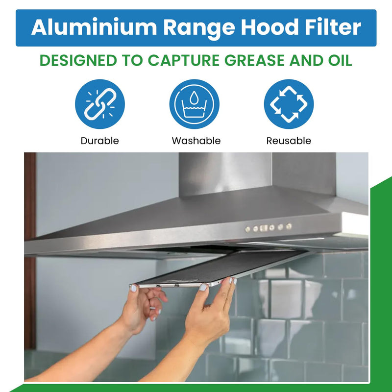 Filter Everything Replacement Range Hood Filter Compatible With 883148, 610046, RLP1102 – Fits 11.5” x 11.75” x 0.375” – Air Cleaner Filter for Grease & Odor – 1-Pack
