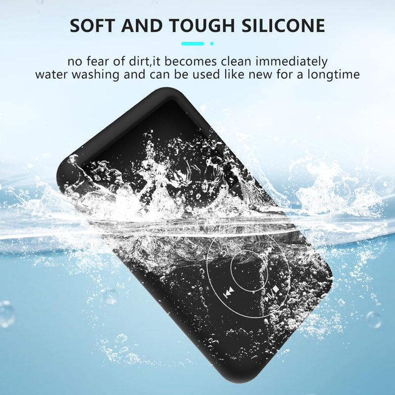 Silicone Case for innioasis Y1 Mp3 Player, Soft Anti-Scratch Cover with Screen Protector, Slim Lightweight Full-Body Protection -Black black
