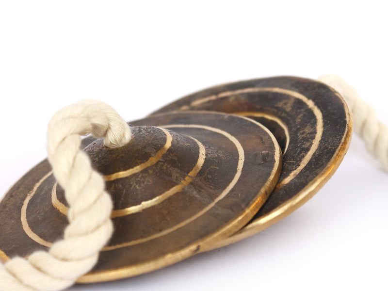 DeKulture Handmade Pure Kansa Manjeera Percussion Instrument Indian Cymbal Clapper Bell For Religious Ceremonies Bhajans Healing Yoga Meditation, 3X1 (DH) Inches