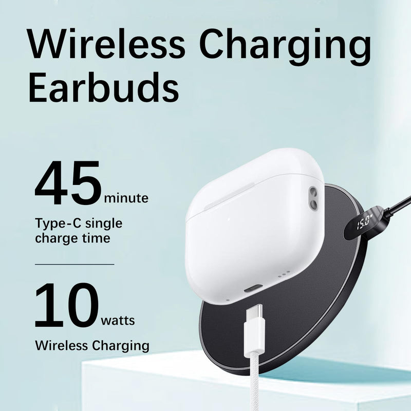 Pro 3 Wireless Earbuds, Heart Rate Monitoring, ANC+ENC, Real-Time Translation, Immersive Bass, USB-C and Wireless Charging, for iOS/Android, Ideal for Exercise, Work, Study, Great Gift White