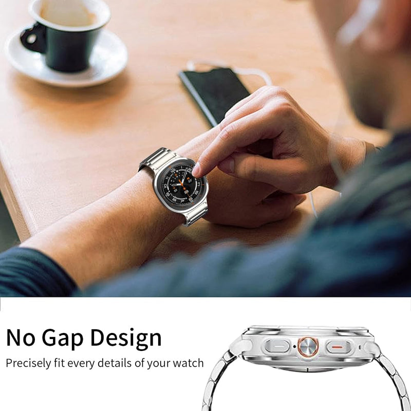 Titanium Band for Galaxy Watch Ultra 2 47mm 2026,No Gap Watchband with Integrated Buckle Replacement Strap Accessory for Samsung Galaxy Watch Ultra 47mm (2026/2025/2024),Black Titanium