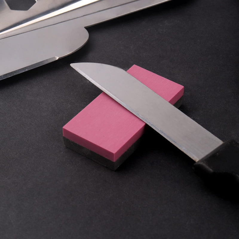 CBRIGHT Knife Sharpening Stone 1PC Whetstone 2 Sided 800#/3000# Combination Pocket-Sized Sharpening Stone, Fine Grinding Boron Carbide + Red Stone (1.97x0.98x0.39inch) 800#/3000#