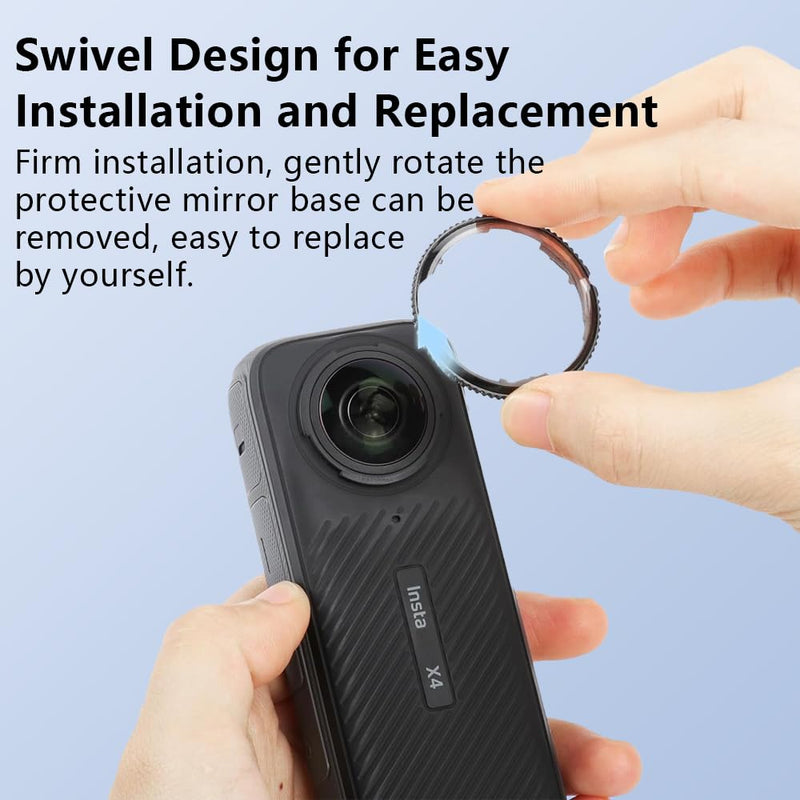 Lens Guard for Insta360 X4, Lens Protector Removable PC Protective Lens Cover for Insta 360 X4 Accessories(2 sets - 4 pcs)