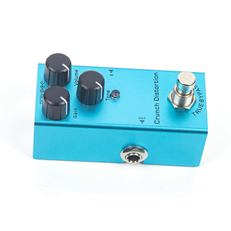 Crunch Distortion Guitar Pedal - High-Gain Tone, True Bypass, Noise Reduction, Aluminum Body, DC 9V for Electric Guitar