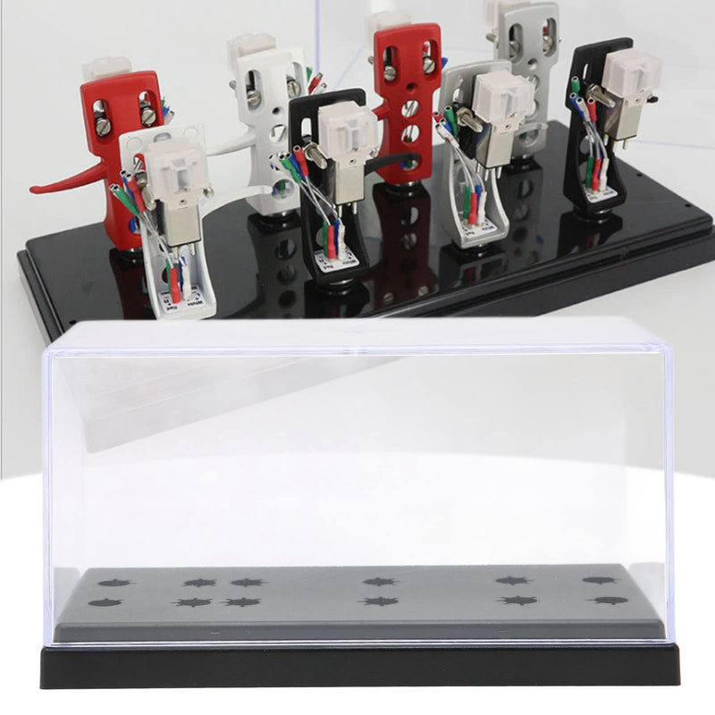 PUSOKEI Universal Turntable Headshell Cartridge Keeper, Record Player Stylus Holder Acrylic Box Phono Shell Case,Phonograph Turntable Cartridge Keeper Box.