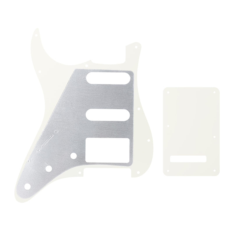[AUSTRALIA] - Banworks 3Ply Strat HSS Pickguard 11-Hole SSH Pickguard Scratch Plate with Backplate 6-Hole Trem Tremolo Cover Set for USA/Mexican Modern Style Standard Stratocaster ST JT/HB-09 Vintage White 