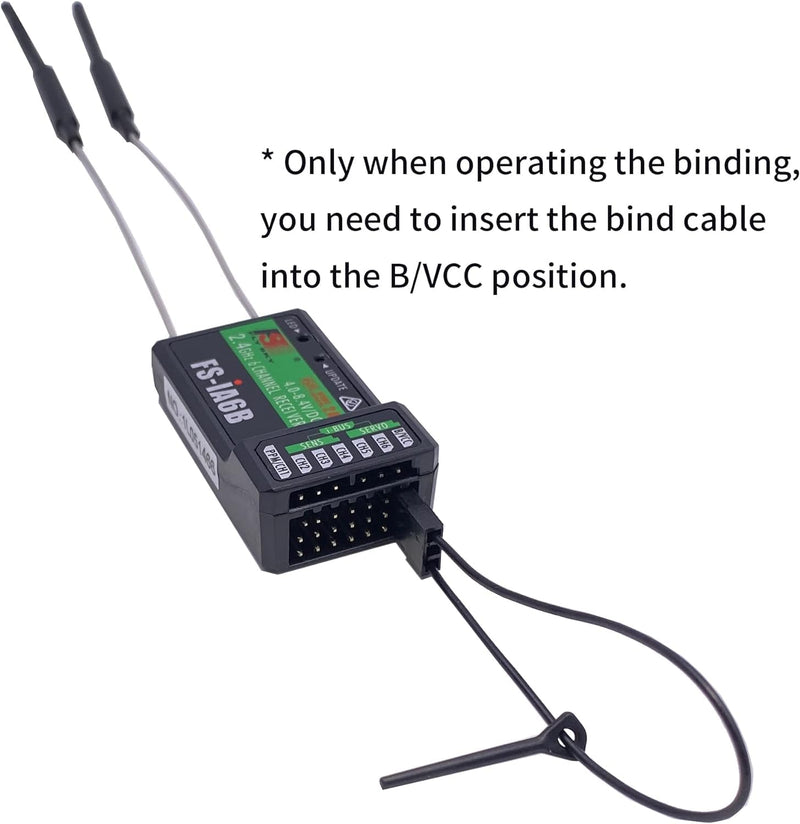 [AUSTRALIA] - FS-iA6B Receiver 6 Channels 2.4GHz Support PWM PPM i.Bus for FS-i6 FS-i6S FS-i6X RC Transmitter Radio Remote Control，Compatible with Flysky AFHDS2A TX Black 
