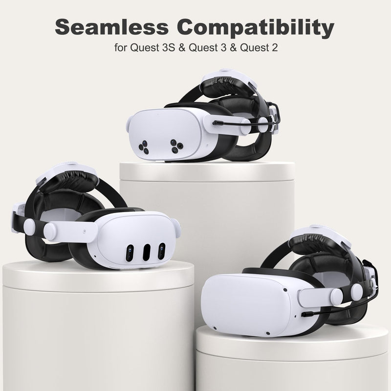 Head Strap for Meta Quest 3/3S/2, Adjustable Elite Strap with 7500mAh Detachable & Hot-Swappable Battery, Enhanced Support & Comfort, VR Headset Strap for Oculus, Extends 3–4H Playtime Head Strap - 1x7500mAh Battery MQ2000 Series-Plug-In Battery