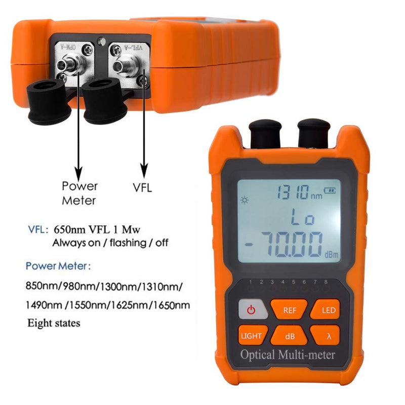 [AUSTRALIA] - Mini Optical Fiber Power Meter FC/SC/ST Universal Interface Fiber Tester Integrated OPM, VFL, and RJ45 Functions Li-ion Battery USB Charge (OPM&VFL-2Mw-Li) OPM&VFL-2Mw-Li 