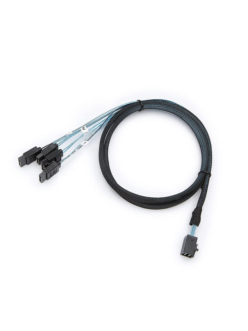 CableCreation Internal HD Mini SAS (SFF-8643 Host) - 4X SATA (Target) Cable,SFF-8643 to 4X SATA Cable, SFF-8643 for Controller, 4 Sata Connect to Hard Drive, 1M / 3.3FT 3.3FT/1.0M Black 1