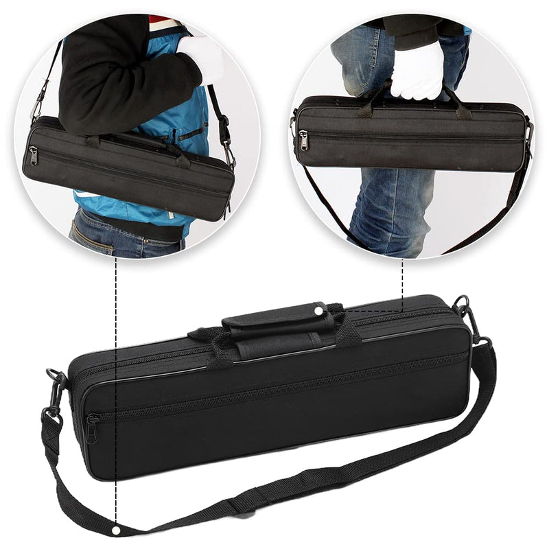 Flute Case, Waterproof Flute Case with Adjustable Shoulder Strap, Lightweight Oxford Cloth Flute Case Carrying Bag for 16 Holes Flute C Foot