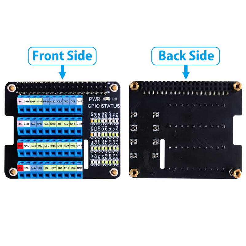GeeekPi Raspberry Pi GPIO Screw Terminal Block Breakout Board HAT with GPIO Status LED, Raspberry Pi GPIO Expansion Board Breakout Module for Raspberry Pi 4B/3B+/3B/2B/B+/Pi Zero W/Pi Zero 2 W