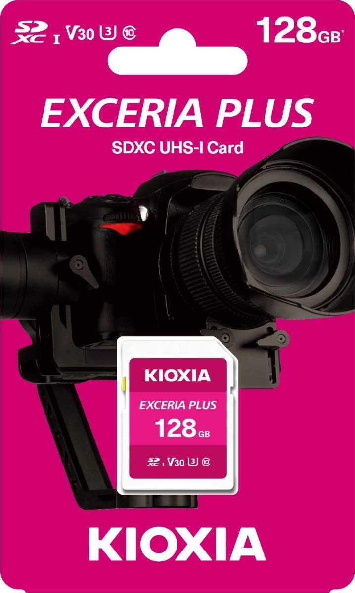 Kioxia 128GB Exceria Plus SD Memory Card SDXC UHS-I U3 Class 10 V30 4K Video Recording LNPL1M128GG4