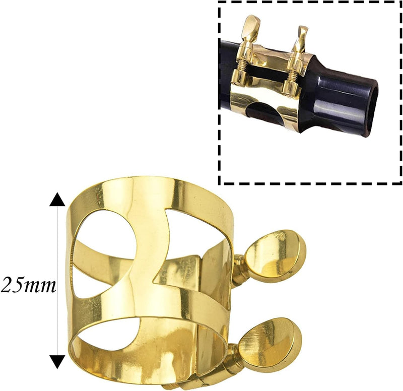 Tenor Sax Mouthpiece Kit Includes Saxophone Mouthpiece, Brass Ligature Fastener, Plastic Cap 2.5 Reed and Cushions Pads Fit for Tenor Sax Parts and Accessories 26 Pieces