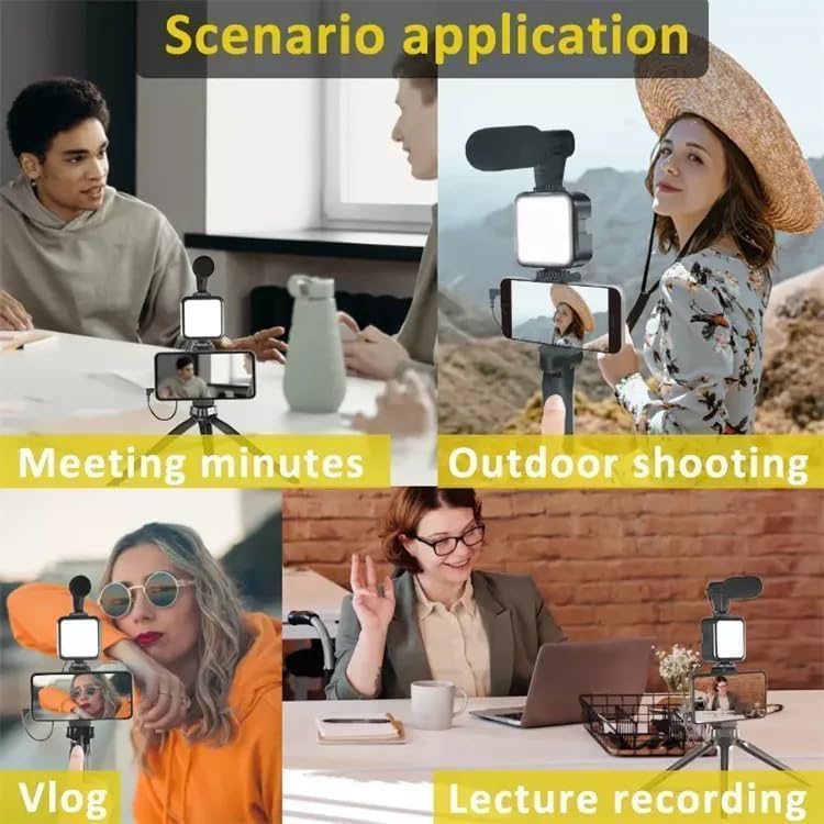 Acuvar Vlogging Kit for Smartphones, iPhones, Android, Tablets, DSLR, Cameras for Online Live Streaming, Video Conference, YouTube, Instagram TikTok 3) Starter Kit