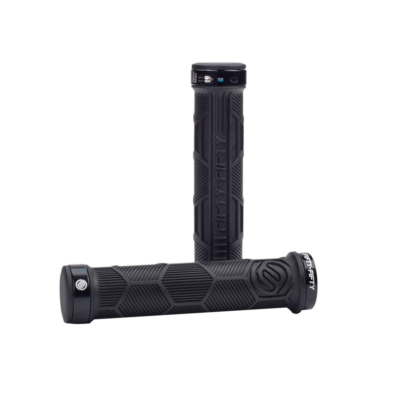 [AUSTRALIA] - FIFTY-FIFTY Double Lock-On Mountain Bike Grips, Bicycle Handlebar Locking Grips, Non-Slip MTB Handle Black 