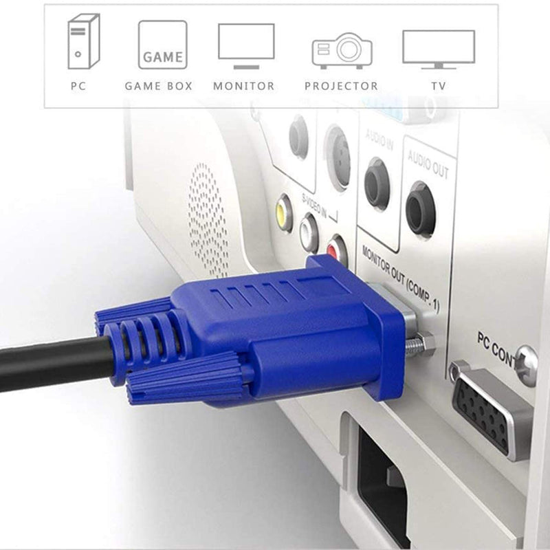 PASOW VGA to VGA Monitor Cable HD15 Male to Male for TV Computer Projector (1.5 Feet) 1.5 Feet