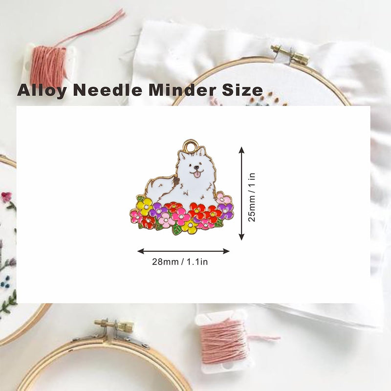 3pcs Flower Animals Themed Needle Minder, Needle Minder Magnetic, Needle Holder for Cross Stitch, Sewing,Enamel and Magnetic - Keep Your Needles Secure
